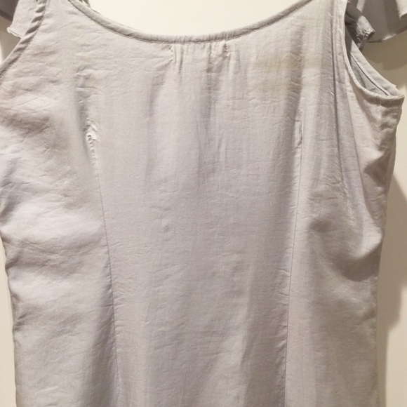 Light Blue Silver Grey Gorgeous Ruffle Dress M YA - Picture 5 of 8